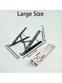 1 个白色便携式笔记本电脑支架，可折叠和可调节塑料笔记本电脑支架（订购前请注意尺寸，大号和小号。） - 彩色 - 查看 8