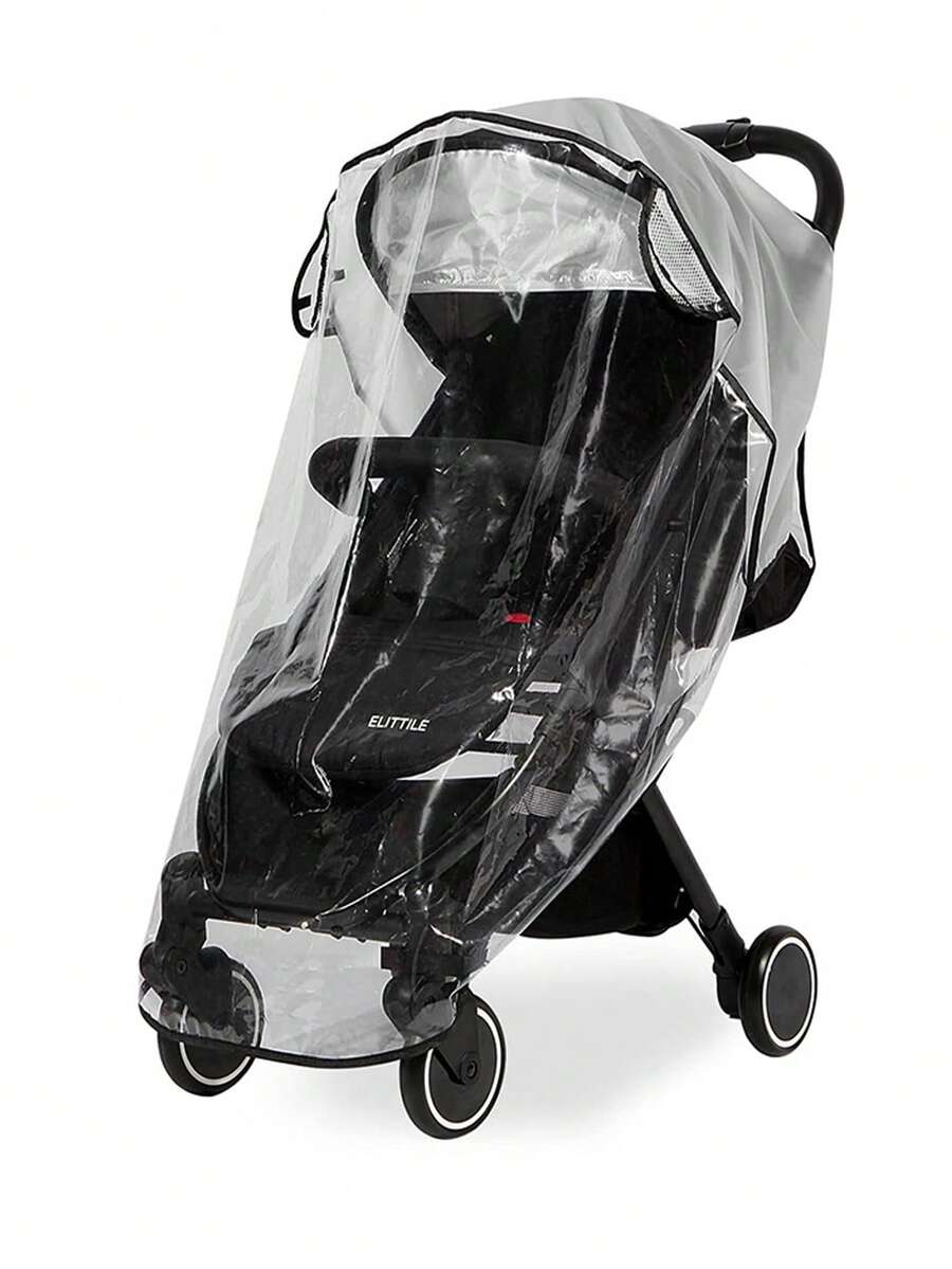 1 件通用婴儿推车雨罩，防水防风旅行保护罩，防尘防风保暖毯，适用于婴儿推车，四季皆宜 - 黑邊-透明磨砂雨罩 - 查看 1