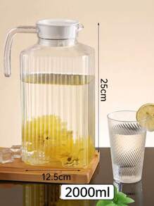 1 pieza Botella de agua multifuncional resistente al calor y al frío - Recipiente de almacenamiento para bebidas calientes o frías, jarra de agua para refrigerador, recipiente para jugo, botella de agua, tetera de té helado o olla de leche, adecuado para cocina, comedor, campamento al aire libre