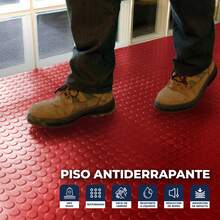 VINILMAX Piso Antiderrapante Resistente de 160 cm de Ancho x 200 cm de Largo | Antideslizante, Textura Rugosa, Soporte Non Woven, Fácil de Instalar | Ideal para Pasillos, Escaleras, Bodegas, Coches, Gimnasios, Talleres - Rojo - Ver 5