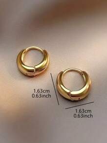 1 Pair Elegant Minimalist Versatile Petite Hoop Earrings For Women, Suitable For Daily Commute