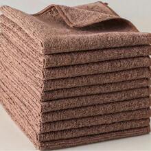 超吸水超细纤维清洁布 - 5/10 件，不起毛且耐用，适用于厨房、洗车和家庭使用 12 英寸 X 12 英寸 - 棕色 - 查看 15