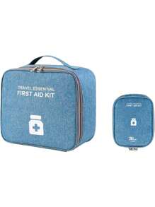 Set de 2 bolsas de primeros auxilios vacías, bolsa de medicina de viaje, bolsa organizadora de suministros médicos, kit portátil para viajes, automóvil, hogar, campamento, oficina, senderismo, actividades al aire libre para bolsa de equipo de emergencia
