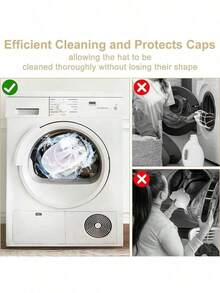 1/2 piezas Gorra de lavadora Jaula de limpieza con red, Protector de limpieza de gorra con bolsa de red, Gorra de béisbol Gorra de limpieza/Jaula protectora de limpieza con red, Adecuado para limpiar varios tipos de gorras