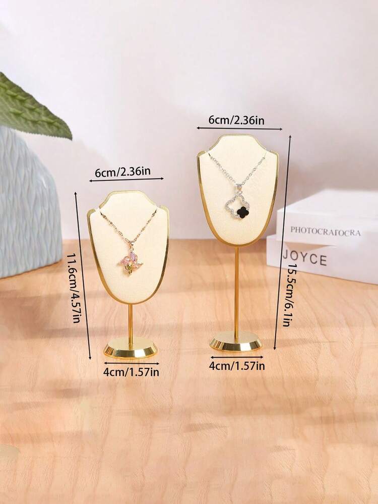 1个/2个迷你高级金属和超细纤维可拆卸珠宝展示架，适用于项链、吊坠、耳环，金属圆杆展示架，可用于柜台、摄影、派对、婚礼、房间装饰 - 彩色 - 查看 18