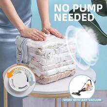 6 Pack Vacuum Storage Bags Cube Combo 3 Jumbo+3 Medium Vacuum Seal Bags For Clothing Bedding Blanket Space Saving Closet Organization - Kem - Xem 3