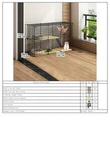 2-Tier Cat Cage With Litter Box, Indoor Cat House, Small Pet Supplies - Multicolor - View 22