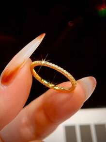 1 件 1.6 毫米锆石戒指女士订婚可叠戴戒指 S925 纯银简约浪漫情侣永恒结婚周年戒指奢华珠宝礼物