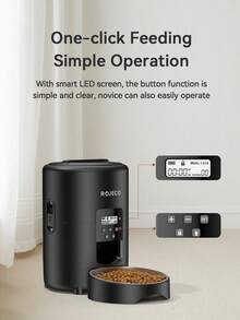 ROJECO 2L Automatic Cat Feeder Stainless Steel Bowl Pet Smart Cat Food WiFi Button Remote Control Auto Feeder For Cats Dog Accessories