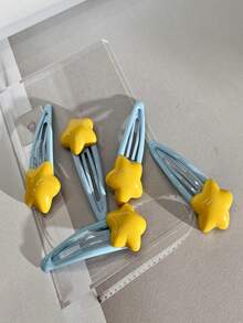 2/4 kẹp tóc ngôi sao nhung đỏ, thích hợp để đeo hàng ngày - A - Xem 2