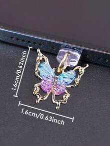 Nút chống bụi kim loại hình bướm chuyển màu, phụ kiện trang trí điện thoại chống bụi thiết kế quyến rũ - Nhiều màu - Xem 4