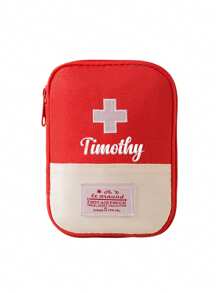1pc Large-Capacity Medical Bag With Customized Name, Medicine Bag, Portable First Aid Kit, Medicine Storage Bag, Multi-Functional Storage Bag, Travel Medical Bag, Multiple Compartments For Easy Storage, Transparent Fixed Net, Easy To Find