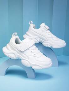 Boys' Shoes Children's Casual Shoes 2025 Autumn Leather Buckle Sneakers Girls' Comfortable Running Shoes Breathable Sports Shoes - 白色 - 查看 4