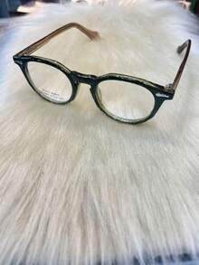 48mm Plain Black Frame Glasses, Small Frame, Retro, Round Face, Women Can Wear Myopia Glasses - Màu xanh lá cây đậm - Xem 3