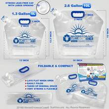 Bolsa Plegable de Almacenamiento de Agua de Grado Alimenticio Sin BPA, Transparente y Congelable, Ideal para Camping, Senderismo y Emergencias - 1.3 galones, paquete de 2 - Ver 4