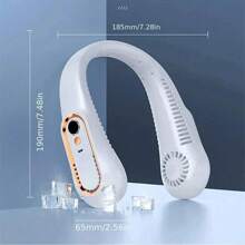 SULVGO Ventilator portabil de gât fără lame, 1200 mAh, durată de viață ultra-lungă, 5 trepte de viteză reglabile, funcționare silențioasă, afișaj digital, încărcare USB pentru toate ocaziile