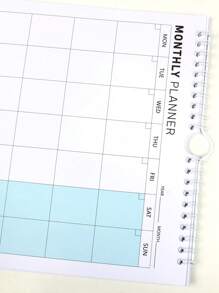 BUBU 1 本螺旋装订翻转日历书，每周、每月计划，家庭使用，学习计划使用待办事项清单，重要事项记录，议程安排，返校用品 - 藍色 - 查看 8