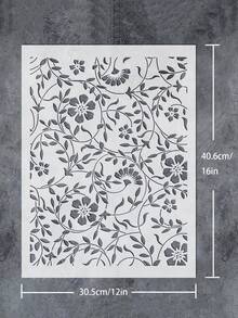 1pc Painted Template12x16Inches Flourish Stencils For Painting On Wood, Canvas, Paper, Fabric, Floor, Wall - Paint Stencils For Walls And Floors - Reusable DIY Art Craft Stencils For Painting Flowers And Leaves,For School Supplies,Back To School - Multicolor - View 3