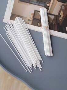 50pcs Rattan Reed Diffuser Sticks, Suitable For Home, Office, Hotel Spa, Essential Oil Fragrance Diffuser Reeds, 20cm X 3mm (Natural Color, Black)