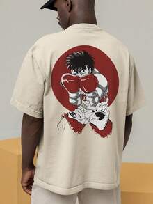 Oversized T-Shirt Hajime No Ippo Boxing Japan Takamura Jp Anime REF 7234 FLUXOGEEK - 卡其色 - 查看 9