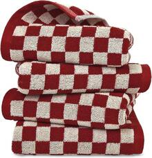 Jacquotha Soft Hand Towels 4 Pack, Orange Checkered Kitchen Towels Set, Decorative Bathroom Fall Decor 13x29 Inches2025 - Đỏ - Xem 1