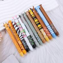 5 pezzi Penna a due colori cancellabile, penna a due colori a tema cartone animato con tigre, scimmia, ape, elefante, orecchie carine, cancellabile, per forniture scolastiche, per il ritorno a scuola