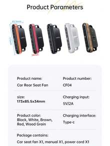 Ventilador veicular alimentado por USB, 3 velocidades de vento, mantém você fresco durante viagens longas e congestionamentos, design com para fixação segura.