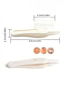 4件套新生儿清洁镊子、耳部清洁夹套装、婴儿吸耳器，用于清除鼻涕、清洁耳道和耳垢。婴儿护理工具。适用于新生儿和婴幼儿。