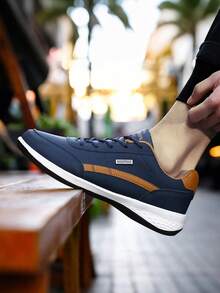 Men's Sneakers Sports Casual Shoes PU Leather Outdoor Men Walking Shoes Four Seasons Soft Bottom