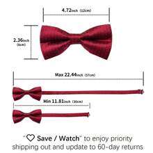 3 件男士领结黄粉紫金色预扎手帕袖扣套装婚礼领带礼物 - 彩色 - 查看 2