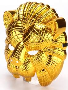 1/2 件万圣节半脸面具，金属金色动物面具，适用于化妆舞会、狂欢派对、角色扮演道具 - 彩色 - 查看 5