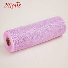 1/2 Rolls Deco Mesh Ribbon - 10inch X 30 Feet Each Roll Metallic Foil Mesh Ribbon For Wedding, Birthday,Halloween, Thanksgiving, Christmas, New Year DIY Gift Decorationand Home Decorating