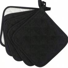 2 قطعة/4 قطع من وسادات حامل الأواني المربعة السوداء المقاومة للحرارة، حصيرة عزل الحرارة للميكروويف والمطبخ، ضروريات المنزل والمطبخ، أدوات وأجهزة المطبخ كهدايا عملية لعيد الميلاد