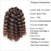 MJamaican Bounce Crochet Hair Wand Curl Crochet Hair For Women Soft And Bouncy Jamaican  Hair NaturalLooking Curly Hair Extensions T30 6 Inch (Pack Of 6 )8001 - t30 - 查看 3