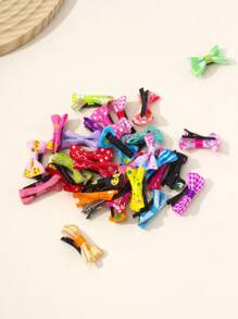 20 件女童可爱彩色卡通图案蝴蝶结发夹混色发饰返校（颜色随机） - 彩色 - 查看 3