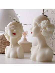 幻想主题香薰蜡烛硅胶模具 - 独特的男性和女性身体形状，DIY 工艺工具 - 白色 - 查看 7