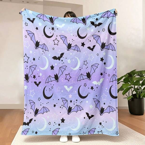 Halloween Pumpkin Bat Ghost Blanket,Cozy Halloween Decoration For Sofa Bed Holiday Party Gifts