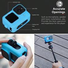 1pc Durable Silicone Protective Case, Designed For GoPro HERO 12/11/10/9 - Full Protective Shell With Lens Cover And Wrist Strap (Suitable For Cycling, Skiing And Vlogging) - Multicolor - View 5