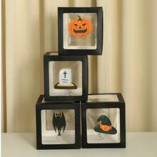 1件/4件/8件万圣节气球装饰套装3D鬼南瓜头气球盒创意派对装饰派对家居户外恐怖场景布置