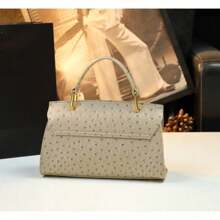 High-Quality Handbag, Ostrich Pattern, Shoulder Bag, Women's Bag