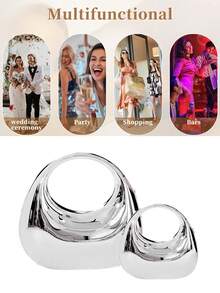 MIYIN Bolso de mano con forma de luna creciente de acrílico con espejo, bolso de mensajero con cadena versátil y de moda para teléfono móvil, auriculares, regalo de San Valentín, regalo de cumpleaños, aniversario, bolso elegante para mujeres para fiestas, bodas, bailes de graduación, cenas/banquetes - Plateado - Ver 11