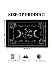2/4/6/8/10pcs Tarot Card Style Placemats - 30cm X 45cm - Rectangular - Suitable For Home Kitchen Decor, Outdoor Holiday Gathering Party Tabletop Dining Decor - Black - View 5