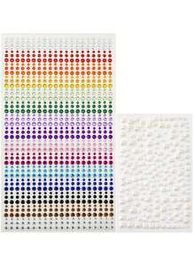 900 viên đá giả nhiều màu DIY, miếng dán mắt cầu vồng cho nghệ thuật, biểu diễn sân khấu lễ hội âm nhạc, phụ kiện trang điểm trang sức mặt với nhiều kiểu dáng - Nhiều màu - Xem 7