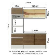 Complete Modular Kitchen Madesa 180cm Diamond Color White/Brown 86 - White and Brown - View 3