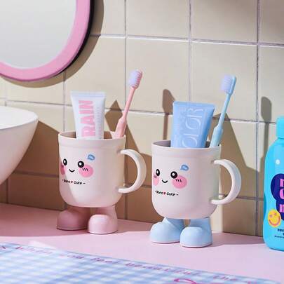 1pc Household Toothbrush Cup, Student Dormitory Gargle Cup, Couples Toothbrush Holder