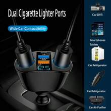 1 Peça Carregador Veicular Hub 5 em 1, Carregador Veicular Tipo C com Exibição Digital, Carregamento Rápido QC3.0, Adaptador Multifuncional de Isqueiro Veicular para Expansão de Carregador Veicular, Adequado para Uso Diário, Viagens Longas, Carregamento Durante a Condução, Acessórios Automotivos