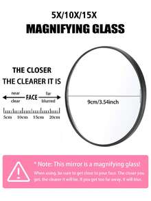 15X/10X/5X Magnifying Glass With Suction Cup And Tweezers, Small Magnifier Suitable For Travel, Eyebrow Grooming, Makeup, Black Color, Affordable Price, Suitable For Room Decor, Vanity, Travel, Bedroom, Makeup Accessories, Mirror, Makeup Mirror, Mini Mirror, Portable Mirror, Small Mirror, Handheld Mirror, Affordable, Christmas Gift, Cosmetics, Makeup Tools, Inexpensive, Gift, Women Gift, Christmas Present,Giveaways,Travel,Cheap Stuff,Travel Essential - Multicolor - View 6