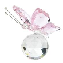 1pc Artificial Crystal Butterfly Decor - Elegant Home Decor, Valentine's Day & Christmas Gift, Safe For 24+ Months, Vivid Colors, High-Quality Polypropylene Fiber, Great For Shelves, Tables & Fireplaces