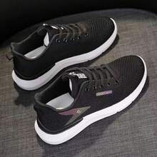 2025 HOT NEW Women's Air Mesh Sneakers 2025 Spring Summer New Soft Sole Lightweight Casual Running Shoes Flat ≤1cm Fashion - Black - View 4