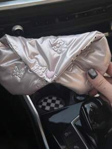 1pc Glasses Pouch Bow Embossed Heart Pink PU Leather With Patterns Heart Shaped Eyewear Storage Case Bow Embossed Pouch Eyewear Accessory